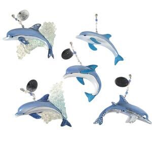 5 Christian Riese Lassen Jeweled Dolphin Ornaments Ocean Reflections 2 & 3 Issue